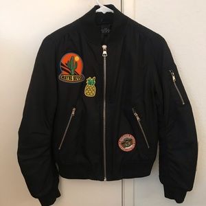 Fashionable Patch Bomber Jacket